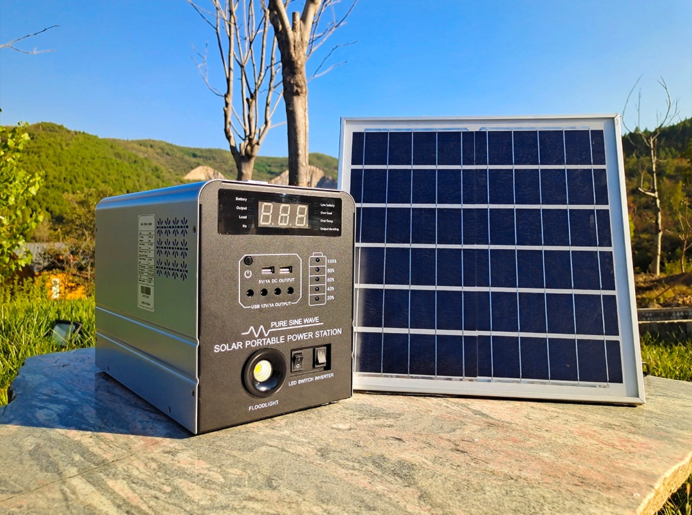 Regulated DC AC Charging Power Backup Lithium Battery Pack Solar Generator 100W Solar Panel 500W Portable Power Station for Camping