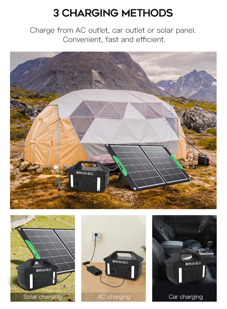 AC 220V 700W Outdoor Power Supply Solar Portable Power Station for Outdoor Camping